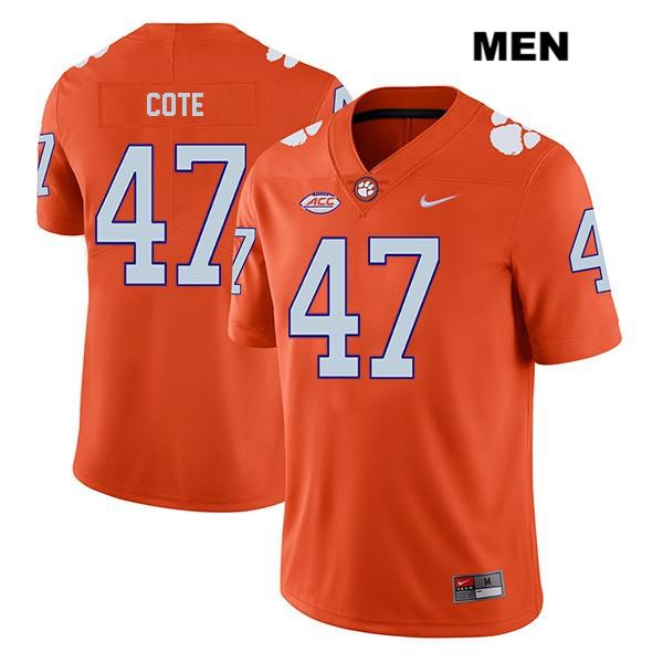Men's Clemson Tigers #47 Peter Cote Stitched Orange Legend Authentic Nike NCAA College Football Jersey RII1146ZQ
